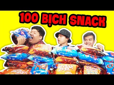 THỬ THÁCH ĂN HẾT 100 BỊCH SNACK TRONG 5 PHÚT CÙNG OOPS CLUB