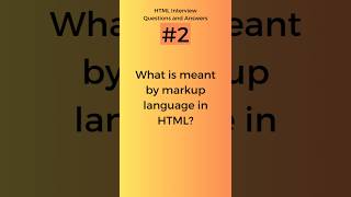What is markup language in HTML? | HTML interview Questions and Answers Part - 2 #shorts #tranding