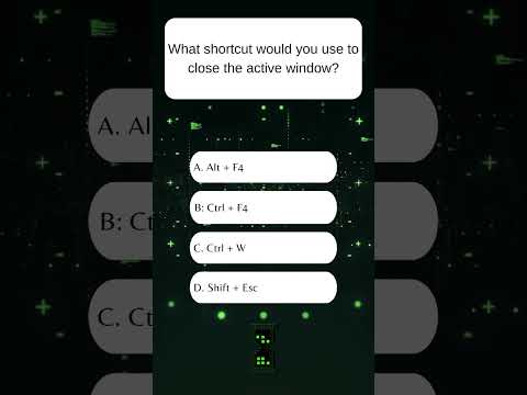 What shortcut would you use to close the active window? Comment, Like, and Follow!  #quiz #quizchal