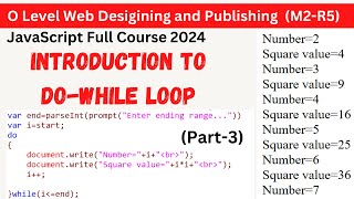 JavaScript Classes 2024 | Do-While Loops in JavaScript | JavaScript do-while loop Tutorial in Hindi