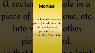Word of the day || Mortise #englishgrammar #englishspeaking #englishlearning #catexampreparation