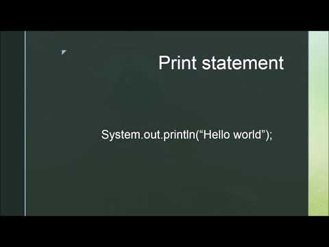 Java Basics - First Program - Printing Hello world