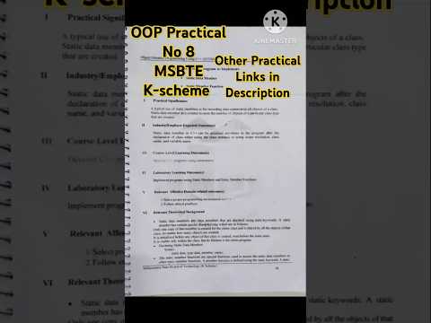 OOP Practical No.8 MSBTE k-scheme || oop practical 8|| MSBTE || msbte k-scheme