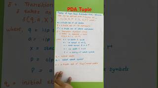 Tuple of PDA #pda #definition #automata #tuples #fa #pushdown #pda