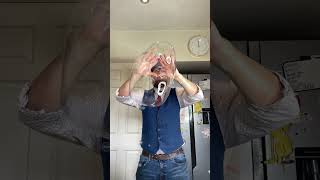 Blowing a big bubble with my hands…….