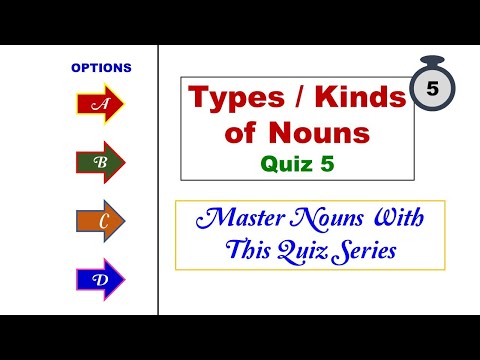 Types - Kinds of Nouns / Master the most important topic with this quiz series/Classes 6 to 12