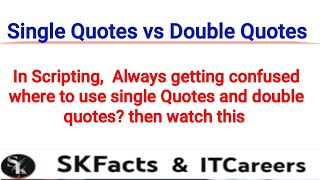 Using single Quotes or Double Quotes in scripting || #job #coding 
