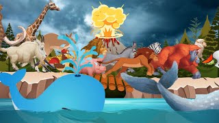 Animal Sounds Song 🐾 Run & Go Escape the Volcano! 🌋Nursery Rhymes for Toddlers 🎶 Super Simple Song