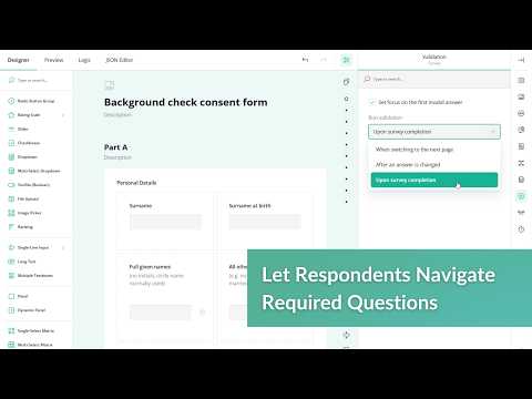 Allow Respondents to Navigate Required Questions Until Submit | SurveyJS