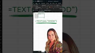 Excel tip: How to display the day of the week from a date using =TEXT(A2, "dddd")