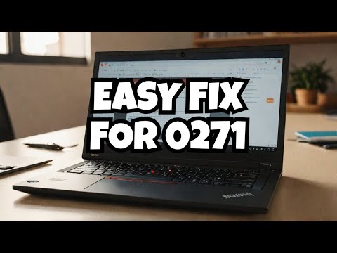 You Won't Believe The SIMPLE Fix For ThinkPad ERROR 0271