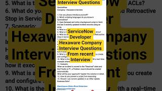 13 Hexaware servicenow developer Interview Questions #servicenow #skfacts
