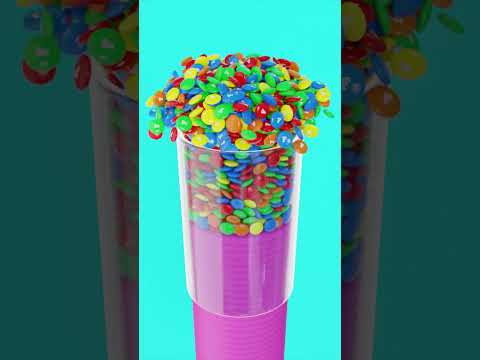 Rainbow Candies Overflow 🍬 Satisfying 3d Animation #satisfying #animation #blender3d