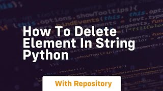 how to delete element in string python