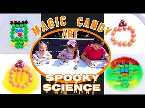 SPOOKY MAGIC CANDY ART: 31 DAYS OF HALLOWEEN KIDS STEM SCIENCE EXPERIMENTS & ACTIVITIES & CRAFTS