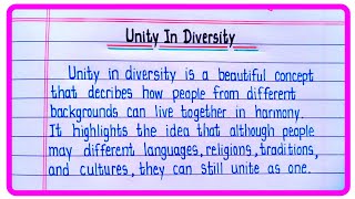 Essay On Unity In Diversity In English | Unity In Diversity Essay Writing In English