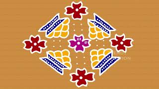 2023 Sankranthi chukkala muggulu 18*2dots | Easy mugglu | Pongal ranoli | Kolam | Trendyanimation |