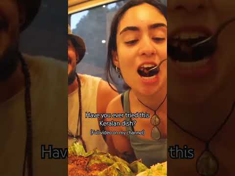 Foreigners try Keralan food! Meen Pollichatu #indianfood #travelvlog #allepey #shorts #kerala