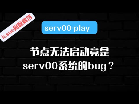 serv00-play节点无法启动竟是serv00系统的bug?  issue问题解答，节点无法启动的处理办法！