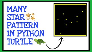 Draw Many Star using Python Turtle Graphic #functioncall #turtlegraphic #Co-ordinate #list
