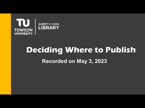 Deciding Where to Publish | Research University