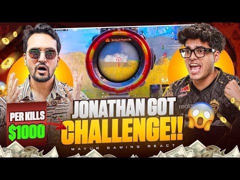 Jonathan Gaming Got Challanged 😨 $5 per Kill 💸💸 #jonathangaming #lolzzgaming #bgmi #bellafoxgaming
