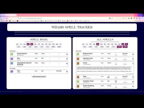 Foundations Capstone - Wizard Spell Tracker