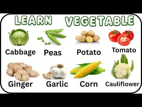 20 Vegetable Names & Spelling for Kids | Learn Vegetables in English | Preschool Learning