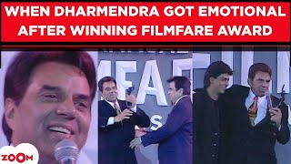 Dharmendra gets EMOTIONAL as Dilip Kumar & SRK present him with Filmfare award | THROWBACK