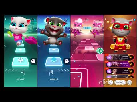 Tiles Hop - Taking Angela - Angela Hank - Talking Tom - Heroes Tom