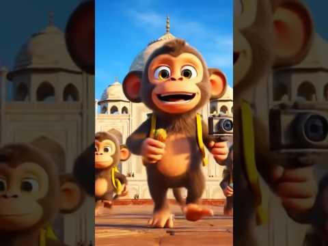 Bandar blogger 👇🤗| A monkey who is on a trip to Taj Mahal and he is vlogging🐵📷