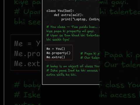 Day-14 of Learning Python(What is Inheritance?)#python #ai #coding #programming  #codingjourney