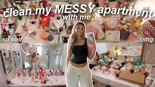 EXTREME APARTMENT DEEP CLEAN | cleaning, restocking, & organizing my VERY MESSY apartment!