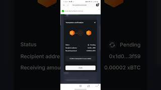 BitcoinOS Grail testnet swaps on OKX mobile app.