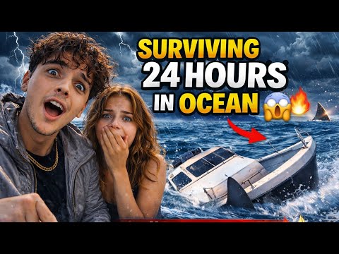 Surviving 24 Hours in Deep Ocean 🌊😱 #24HoursChallenge #SurvivalChallenge