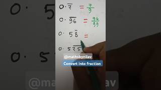 convert into fraction #fractiontricks #shortcutmath #maths #viralvideos #multiplayer #division