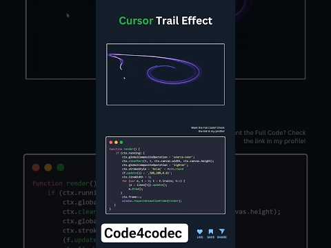 Magical Cursor Trail Effect Using HTML, CSS & JS! #shorts #coding