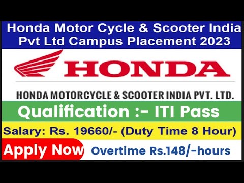HONDA कम्पनी कैंपस भर्ती 2023