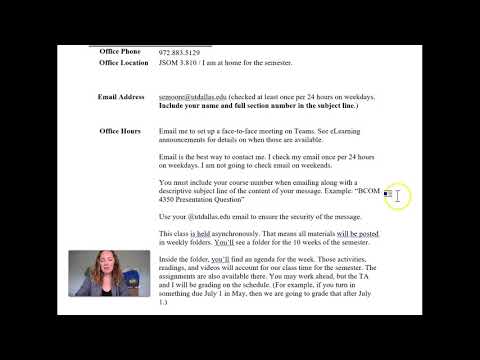 BCOM 4350 Welcome to Summer 2020 Syllabus Overview