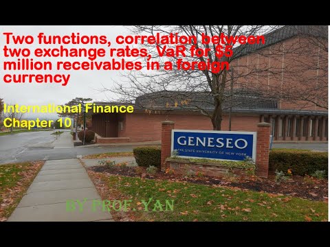 2 functions; correlation between 2 exchange rates , what is VaR?, VaR 4 $5 million foreign currency