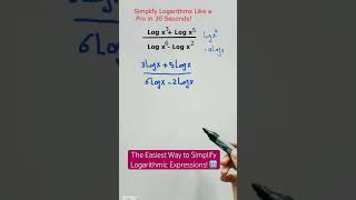 Simplify Logarithms in Seconds! 🔥 #MathHacks