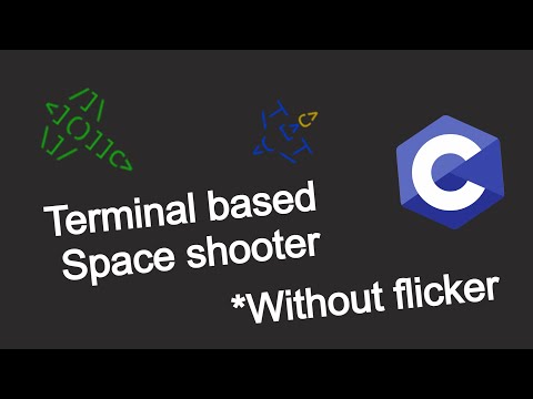 Space shooter | Terminal Games | Game with C | flicker-less terminal games
