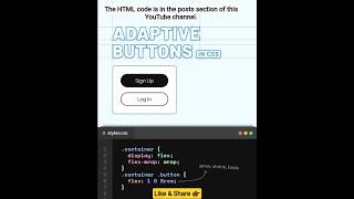🌬 Flexbox Adaptive Buttons #css #html #javascript #login #signup #how #animation #webdevelopment #ai