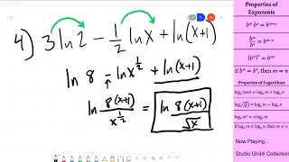 Exponential and Logarithmic Properties Part 2: Simplifying Expressions and Solving Equations