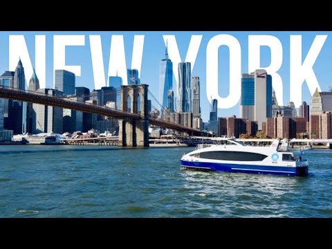 NYC Walking Tour 4K | NYC Ferry Ride | Relaxing City Sounds & Waterfront Views