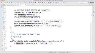 Day-7 Basics of #PassByReference with #inheritance #polymorphism and #upcasting
