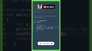How to print multiplication oftwo numbers? #cprogramming