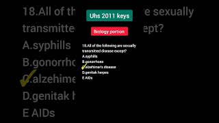 UHS BIOLOGY 2011 keys |UHS MCAT 2011 keys| part 18| @mdcattest  #shorts #youtubeshorts #viral #short