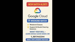 Master Google Cloud in Weekends | Online Batch + Doubt Clearing 💡#googlecloud #zone #newbatch #live