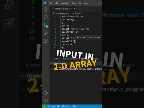 Taking Input in 2-D ARRAY! #codeing #programminglanguage #python #clanguage #codecoding#codelearning